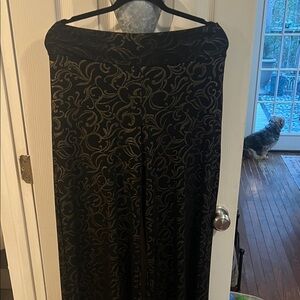 Sunny Leigh Black and Gold Swirl Wide Leg Pants